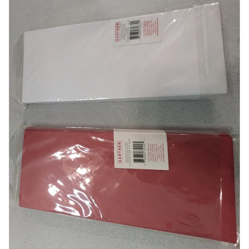 Gartner Envelopes #10 Red White NEW 100ct Seasons Greetings Holiday Business